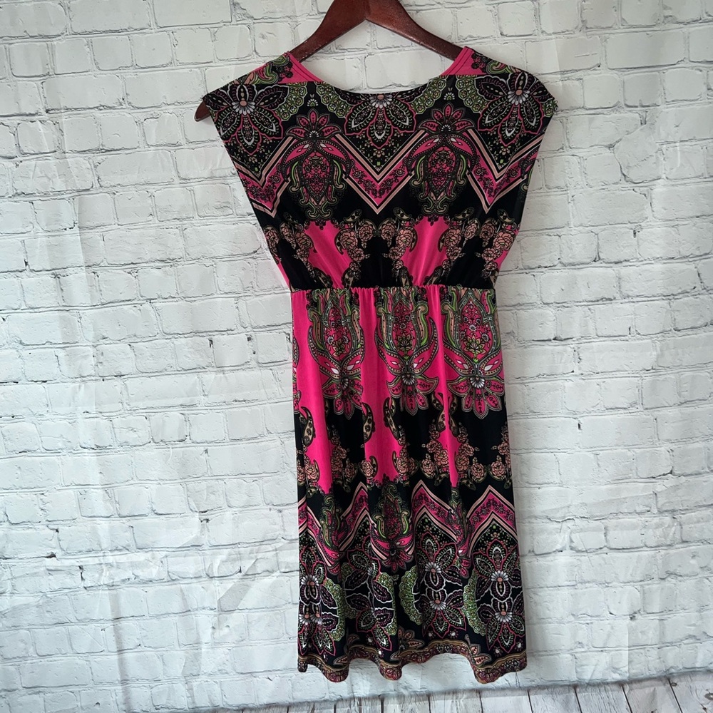 Bobbie Brooks Ladies Pink & Black floral dress size S - Picture 9 of 12
